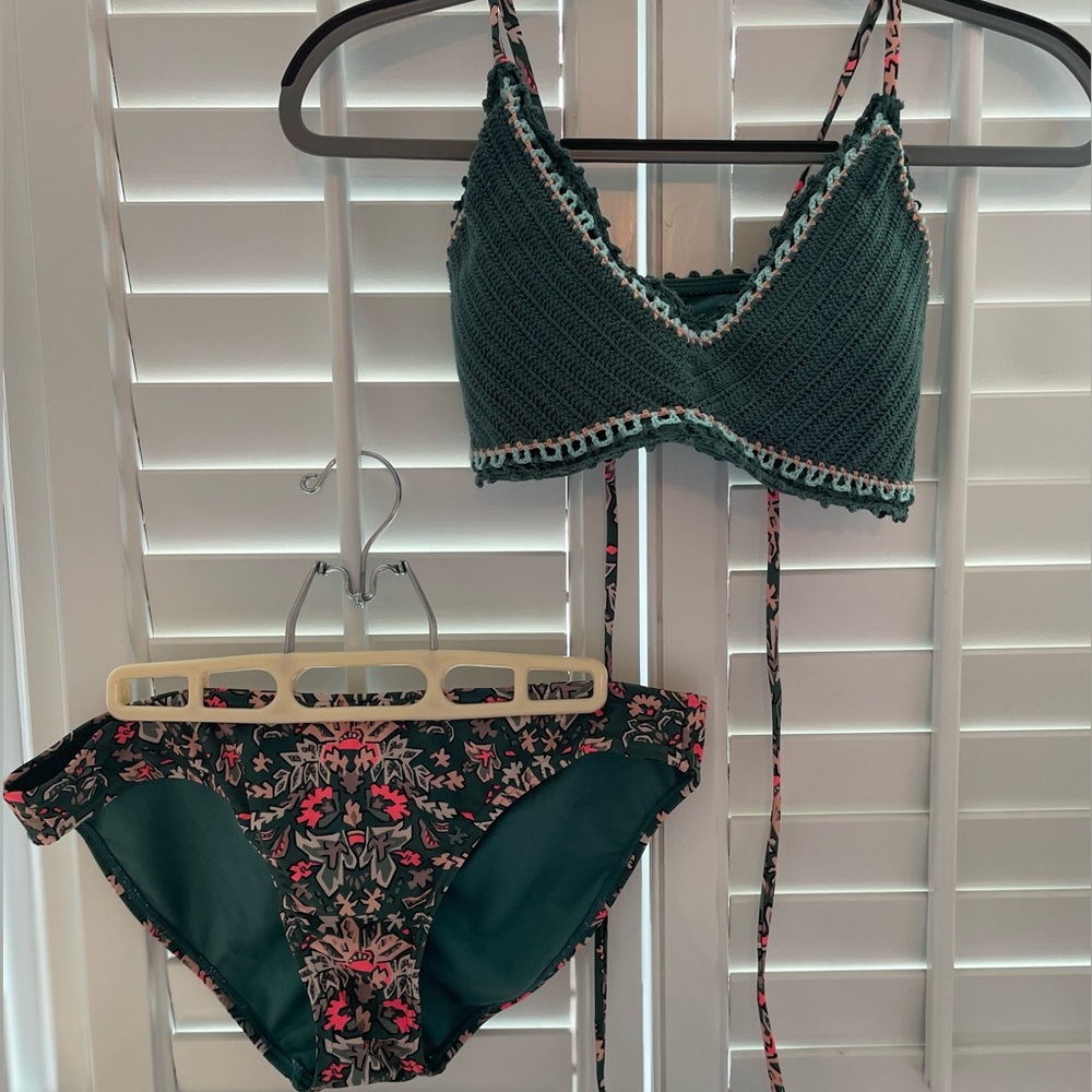 Crochet Top and Ruched Bottom set